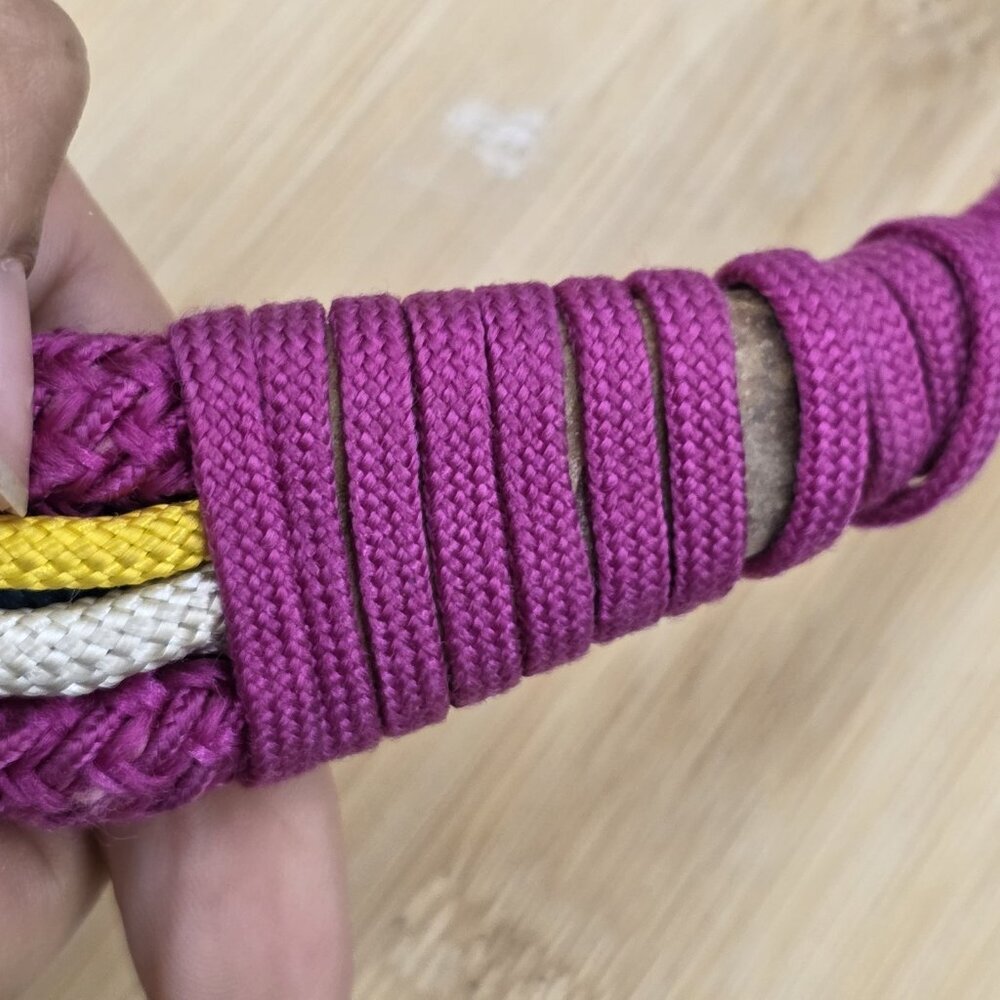 Vintage 1980's Women's Multicolor WOVEN ROPE Belt by The Leather Shop Size S - Picture 4 of 11